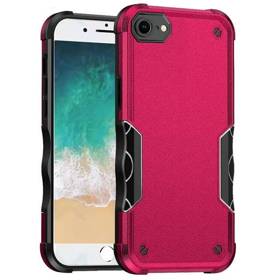 For iPhone 17E / 16E / SE4 Exquisite Tough Shockproof Hybrid Case Cover - Hot Pink