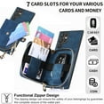 thumbnail image 3 of Dteck for Samsung Galaxy S24 Ultra Wallet Case Crossbody for Women Men, Samsung S24 Ultra 5G Zipper Phone Case with Card Holder Wrist Strap Purse Gift for Samsung Galaxy S24 Ultra 5G,Blue, 3 of 9
