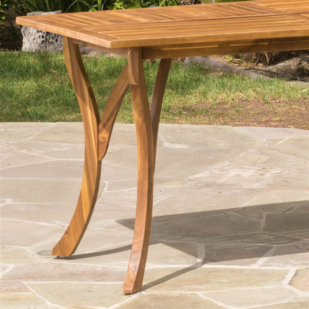Hermosa Outdoor Acacia Wood Rectangular Dining Table - image 3 of 3