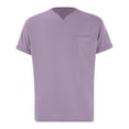 thumbnail image 4 of Camisetas Prolriy para hombre, primavera y verano, informales, cuello en V, lisas, de manga corta, blusa, color morado, tallas S, 4 of 8