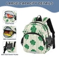 thumbnail image 4 of RMDQTR Adorable Ear-Print Backpack with Reflective Strip and Anti-Lost Leash Adjustable Shoulder Straps Mini Travel Backpack Lucky Four-leaf Stripes, 4 of 7