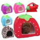 thumbnail image 2 of Cesta gruesa de felpa, cojín para perrera, cama para gatos, sofá con forma de fresa, casa para perros y gatos, saco de dormir plegable lavable, cama cuadrada, perrera, nido de viaje para interiores y exteriores (L) ER, 2 of 5