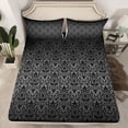 thumbnail image 2 of jejeloiu Black Damsk Pattern Twin Sheet Sets,Rustic Baroque Victorian Twin Fitted Sheet,Gothic Flower Floral Flat Sheet For Bots Teens,Ultra Soft Home Decor,3-Piece, 2 of 7