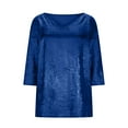 thumbnail image 5 of AnuYalue Sequins Tops for Women 3/4 Sleeve V Neck Blouses Casual Shirts Fashion Party Holiday Shirt Tunic Tshirt, 5 of 7
