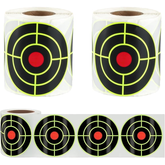 QENASHAING 3 Inch Splatter Shooting Targets - 200 Pcs/Roll Self-Adhesive Reactive Stickers, Ideal for Shooting Range Practice & Archery Bow Training