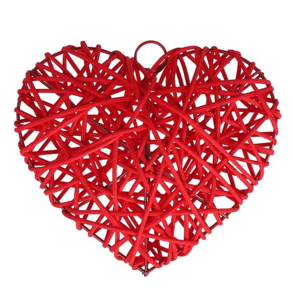 Rattan Heart Shaped Decoration Pink Wedding Bridal Shower 1Pack 6.3x5.5x2.4in