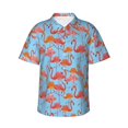 thumbnail image 2 of Picia Flamingo Gentle Cotton Regular Fit Short Sleeve Casual Hawaiian Shirt for Men-X-Large, 2 of 8