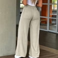 thumbnail image 4 of VV AVEORS Striped Track Pants Women Summer Striped Joggers Baggy Sweatpants Casual Sports Running Tall Petite Beige XL, 4 of 5