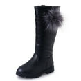 thumbnail image 1 of BAMAIA Girl's Waterproof Pom Pom Back Zipper Fur Tall Riding Boots (Toddler/Little Kid/Big Kid), 1 of 9