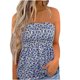 thumbnail image 2 of ICHUANYI Clearance Women's Casual Strapless Bandeau Tank Top Printed Vest Off The Shoulder Blouse(Blue, S) ICHUANYI WER2023080901231, 2 of 5