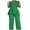 01 Green, variant on Women's Plus Size 2 Piece Sets, Full Zip Lapel Peplum Shirts Matching Wide Leg Pants Dressy Business Casual Outfits