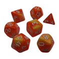 thumbnail image 3 of 7x Polyhedral Dices Smooth D4-D20 for board game props Math Teaching Bar Table Board Games Orange Yellow, 3 of 7