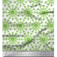 thumbnail image 1 of Soimoi Green Poly Georgette Fabric Geometrical Star Geometric Print Fabric by the Yard 52 Inch Wide, 1 of 3
