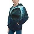 thumbnail image 2 of Goofa Undersea Shark Pattern Hooded Sweatshirt for Youth Trendy youth sweatshirt Casual Hoodie for Boys and Girls-Large, 2 of 6