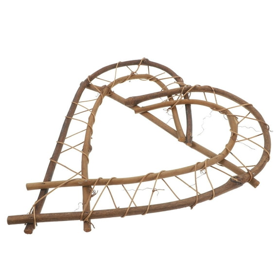 FRCOLOR 2 Pcs Heart Rattan Wreath Frame for DIY Floral Wreaths Natural Vine Garland for Home and Rattan Garland Frame Wall Hanging Decoration