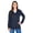 Navy Heather, variant on Apparel 5538 Women's Pulse Performance Quarter Zip Hoodie-Black-L