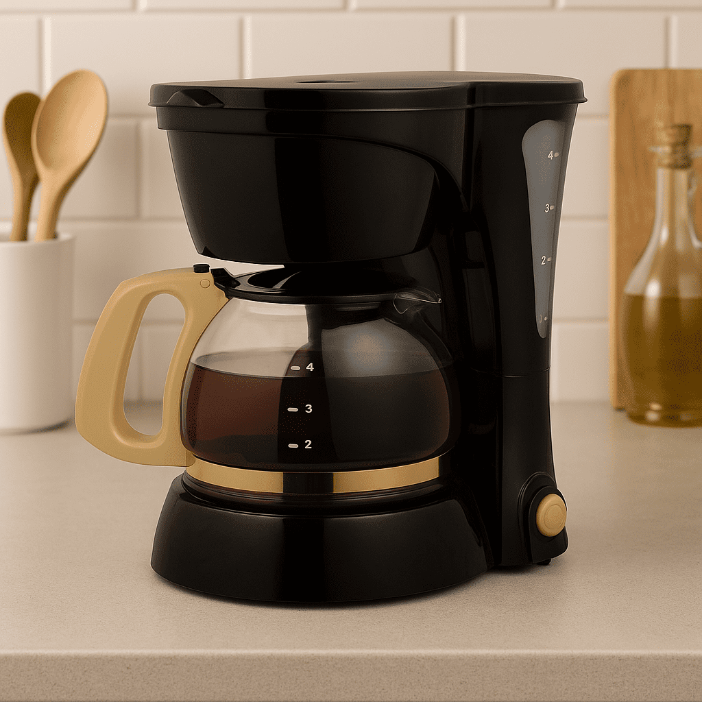 Collezioni 4-Cup Drip Coffee Maker with Glass Carafe, Black and Gold