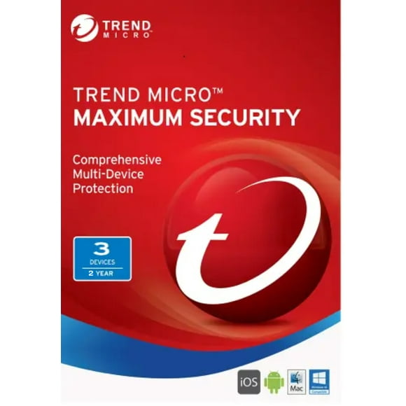 Trend Micro Sécurité Maximale (2023) - 2 Ans 3-Dispositif (Fenêtres/mac OS/Android/iOS)