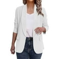 thumbnail image 4 of nerohusy Womens Blazer Cardigans Lightweight Long Sleeve Open Front Cardigans Notch Lapel Casual Work Office Suit Jackets with Fake Pocket White,XL, 4 of 8