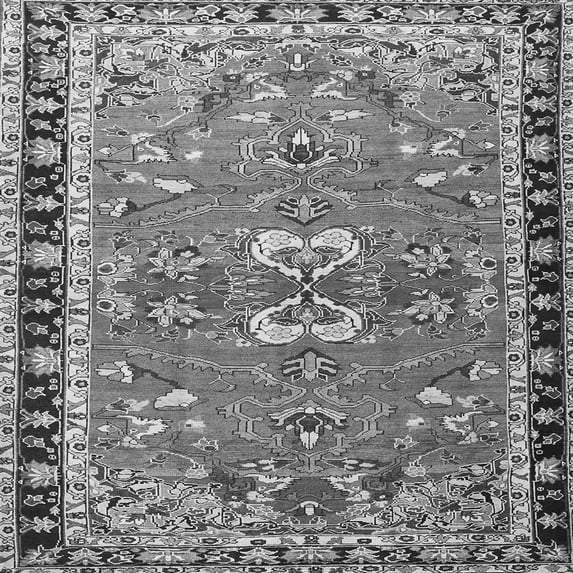 Ahgly Company Indoor Square Persian Gray Traditional Area Rugs, 7' Square