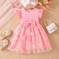 thumbnail image 2 of Hihipz Toddler Girls Dresses Fly Sleeve Flower Embroidered Mesh Tutu Dress With Bow Kids Girls Stylish Everyday Wear Dresses,5 -6 Years, 2 of 7