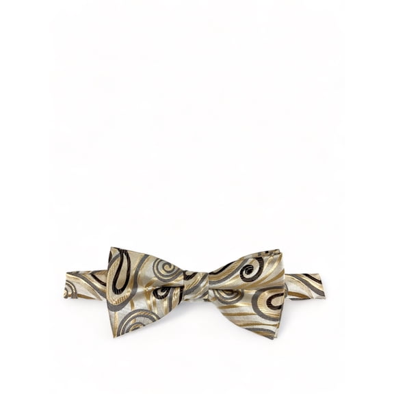 Beige Wild Paisley Design Bow Tie