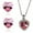 Rose Red, variant on Wrapables® Crystal Heart Gold Plated Necklace and Earrings Jewelry Set, Royal Blue