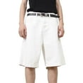 thumbnail image 3 of Zhuashum Shorts Men Knee Length Loose Vintage Solid Color Leisure Wide Legged Straight Leg Denim Shorts White Pants For Hiking, Tactical, Camping, Travel Xl, 3 of 7
