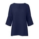 thumbnail image 4 of Camiseta estampada de manga 3/4 y cuello redondo para mujer - Top informal de algodón holgado - Blusa con estampado floral para todas las estaciones, 4 of 5