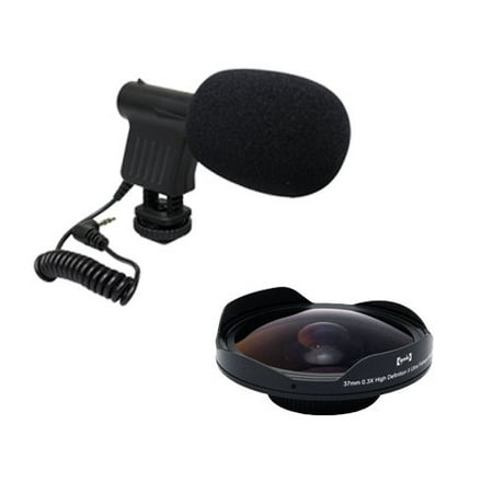 Opteka VM-8 Directional Mini-Shotgun Microphone with Opteka Platinum Series 37mm 0.3X HD Ultra Fisheye Lens for Professional Video Camcorders Opteka VM-8 Directional Mini-Shotgun Microphone with Opteka Platinum Series 37mm 0.3X HD Ultra Fisheye Lens for Professional Video Camcorders