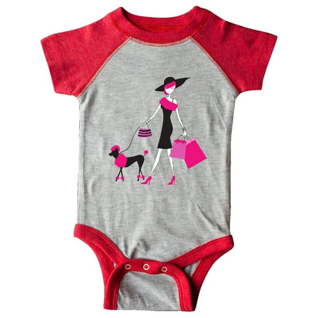 

Inktastic French Girl Fashion Girl Pink Hair Poodle Gift Baby Girl Bodysuit