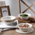 thumbnail image 2 of Vajilla de cerámica estilo palacio con relieve vintage, plato occidental, plato para sopa, cuenco para ensalada de frutas, taza de café, platillo y taza, 2 of 5