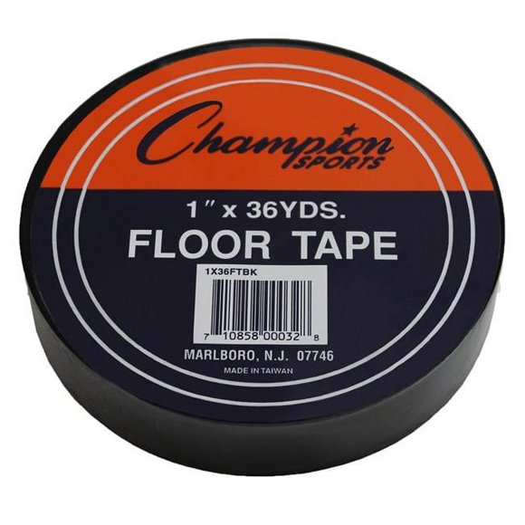 Champion Sports CHS1X36FTBK-6 Ruban de Marquage pour Sol, Noir - 6 Rouleaux