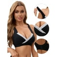thumbnail image 3 of Unique Bargains Women's Lace Polka Dots Wirefree Sleep Nursing Bras S Black, 3 of 6