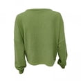 thumbnail image 5 of UTTOASFAY Women Solid Color Casual Long Sleeve Knitted Cardigan Sweater Coat Green 4(S), 5 of 6