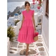 thumbnail image 5 of MOYIKO Summer Dresses for Women Ruffle Sleeve V Neck Midi Dresses Fashion Casual Flowy Beach Vacation Sundress with Pockets, 5 of 7