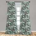 thumbnail image 4 of Ambesonne Floral Curtains, Abstract Foliage Autumn Vibe, Pair of 28"x63", Pale Seafoam Tan and Brown, 4 of 5