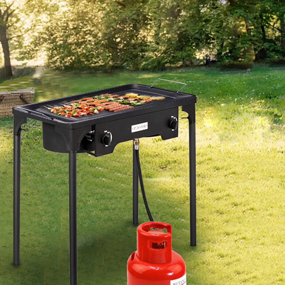 OverPatio 2-Burner 150,000BTU Outdoor Stove , Black