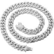 Gold Chain for Men Iced Out,14/20MM 18k Real Gold/Rose Gold/Rhodium Black Plated/Platinum White Gold Diamond Cuban Link Chain Necklace Bracelet,Lab Dimaonds Prong Set,Gift for Him