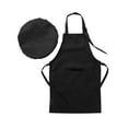 thumbnail image 6 of Aislor Kids Girls Boys Cotton Adjustable Apron and Chef Hat Set with Pockets for Kitchen Cooking Baking Wear Gardenin Black L, 6 of 7