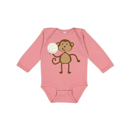 

Inktastic Volleyball Monkey Boy Gift Baby Boy Long Sleeve Bodysuit