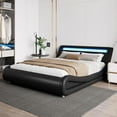 Amolife Queen Size WaveLike Curve Deluxe Upholstered Modern Bed Frame