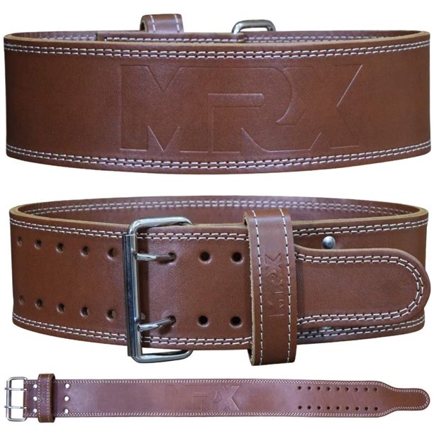 MRX Genuine Leather Weight Lifting Belt 4 Inches Wide 8mm Thick