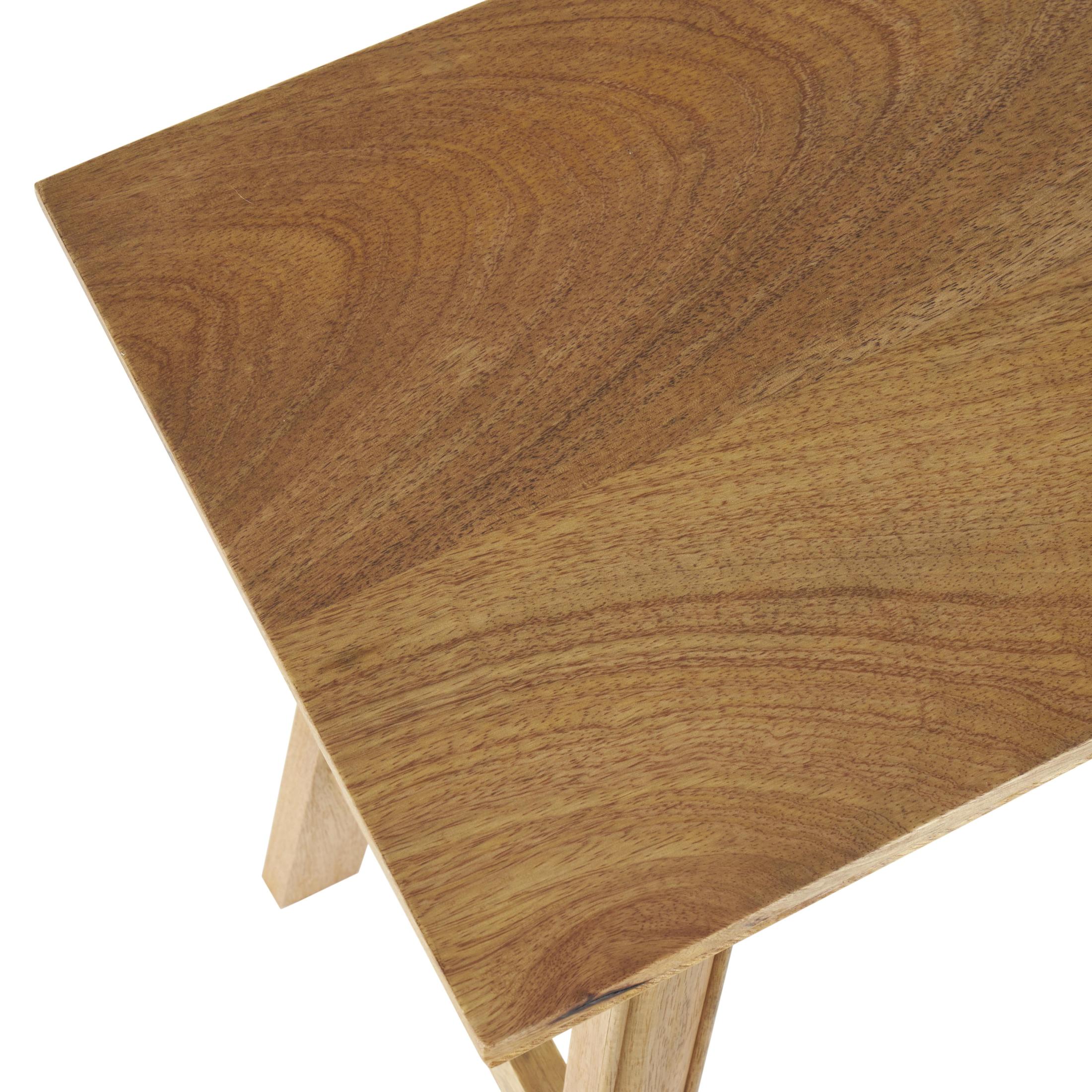 DecMode Mango Wood Handmade Traditional Bench, Brown