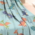 thumbnail image 3 of LightBlue Cartoon Dinosaurs Geometric Pattern Blanket,Comfortable Soft Flannel Throw Blanket,All Season,Warm Lightweight Blankets for Sofa Bed Couch Living Room Chair,30"x40", 3 of 4