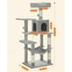 thumbnail image 4 of Feandrea - Árbol para gatos de varios niveles para interiores, torre para gatos tipo condominio con 4 postes para rascar, 2 posaderos, hamaca y cueva, gris claro, 56.3 pulgadas,, 4 of 5