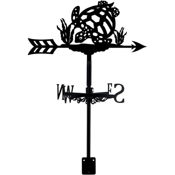 Sea Turtle Weather Sea Animals Iron Wind Vane Vane Garden Weathervane Wrought Wind Direction Indicator Weathercock for Outdoor Roof Yard Paddock Framhouse Decoration DIY
