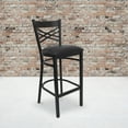 thumbnail image 2 of Flash Furniture HERCULES Series Black ''X'' Back Metal Restaurant Barstool - Black Vinyl Seat, 2 of 12