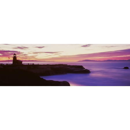East Coast Lighthouses - Lighthouse at the coast Walton Lighthouse Santa Cruz California USA Canvas Art - Panoramic Images (12 x 36)