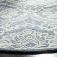 thumbnail image 3 of SAFAVIEH Blossom Travis Geometric Wool Area Rug, Blue/Ivory, 6' x 6' Round, 3 of 7
